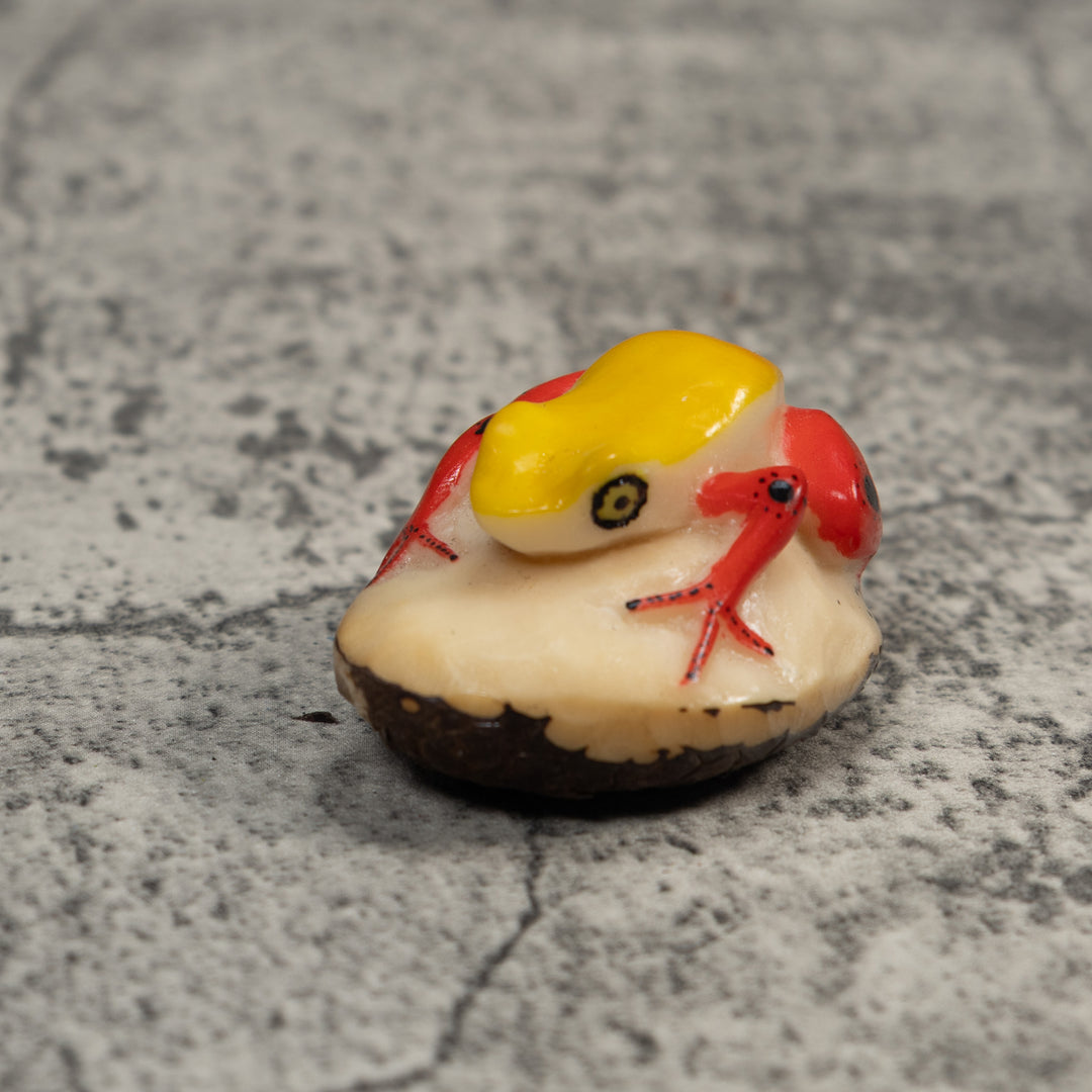 Red And Yellow Poison Dart Frog Tagua Carving