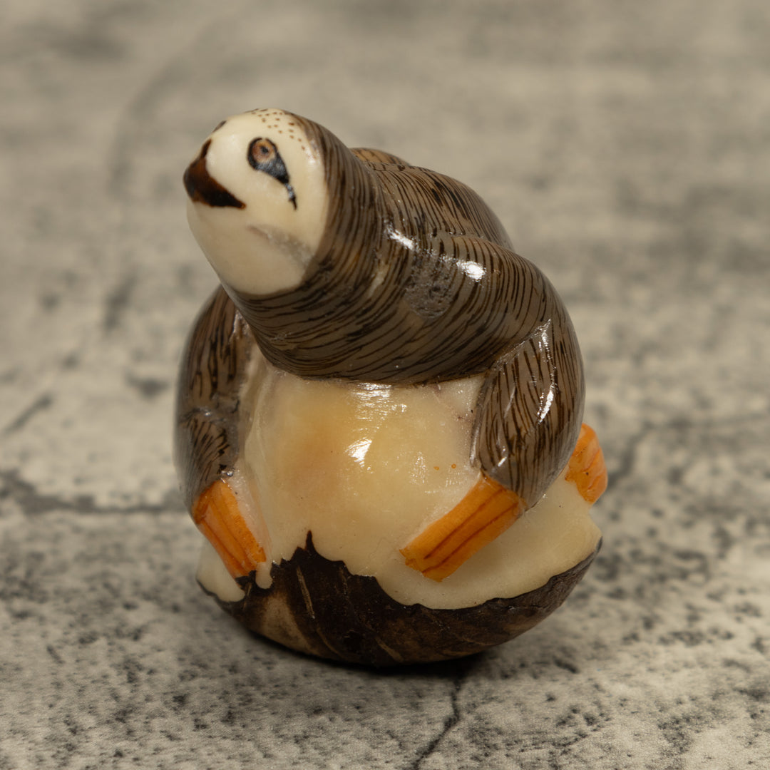 Brown Sloth Tagua Carving