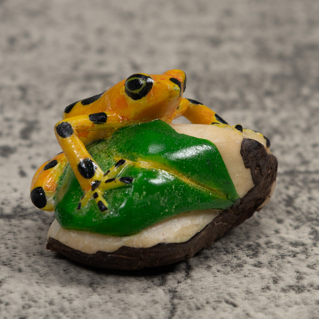 Golden Frog Tagua Carving