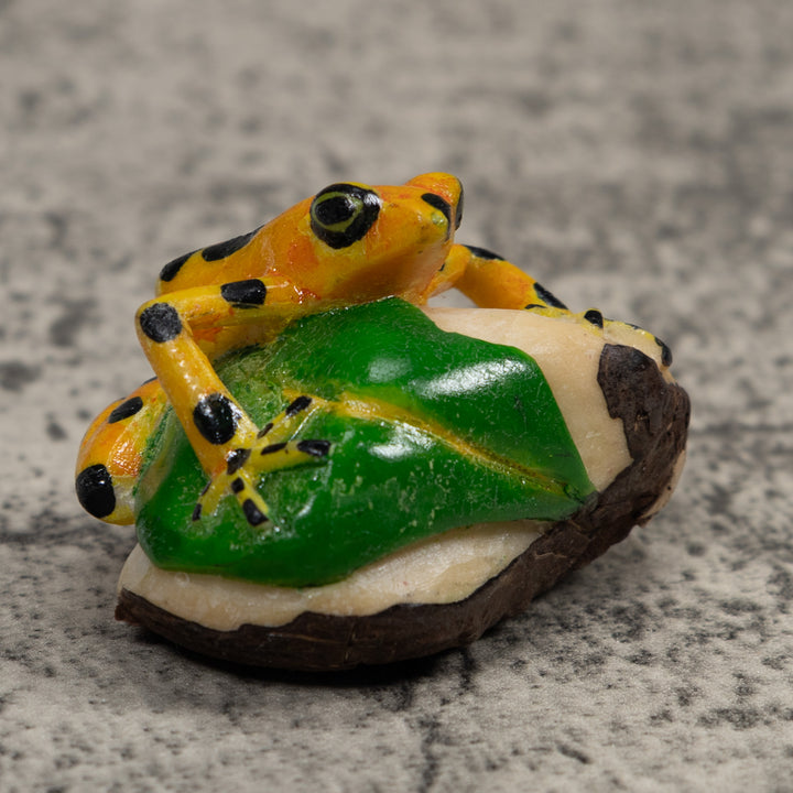 Golden Frog Tagua Carving