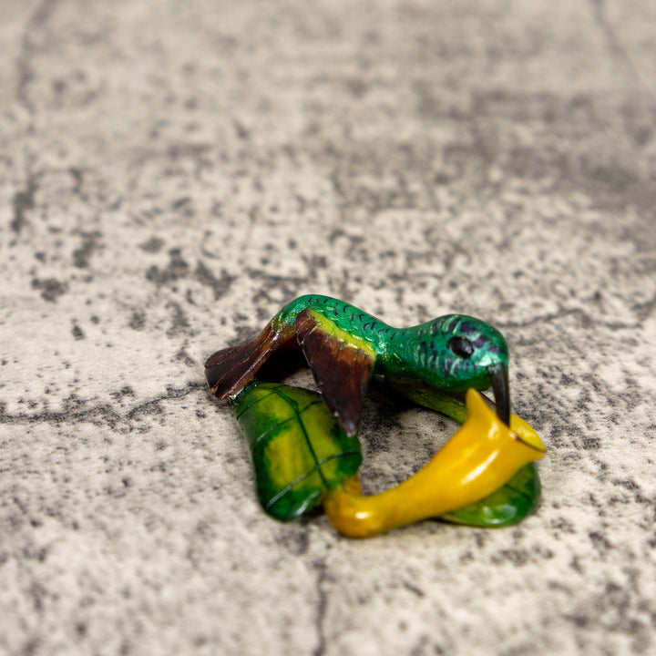 Green And Yellow Hummingbird Tagua Carving