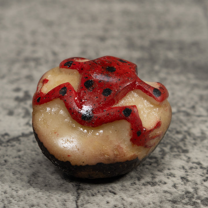 Vintage Red Poison Dart Frog Tagua Carving