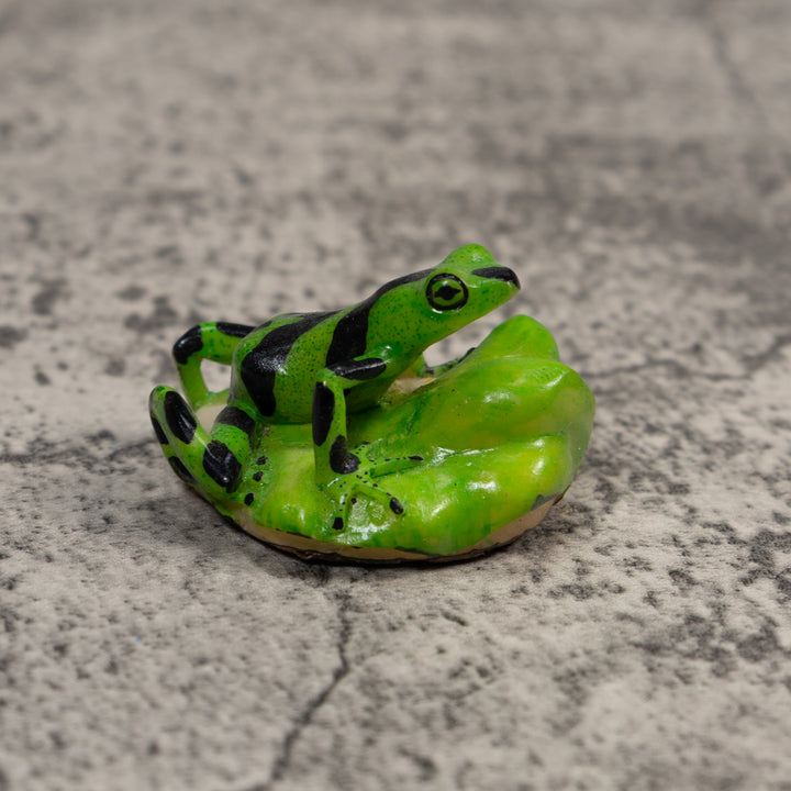 Green And Black Poison Dart Frog Tagua Carving