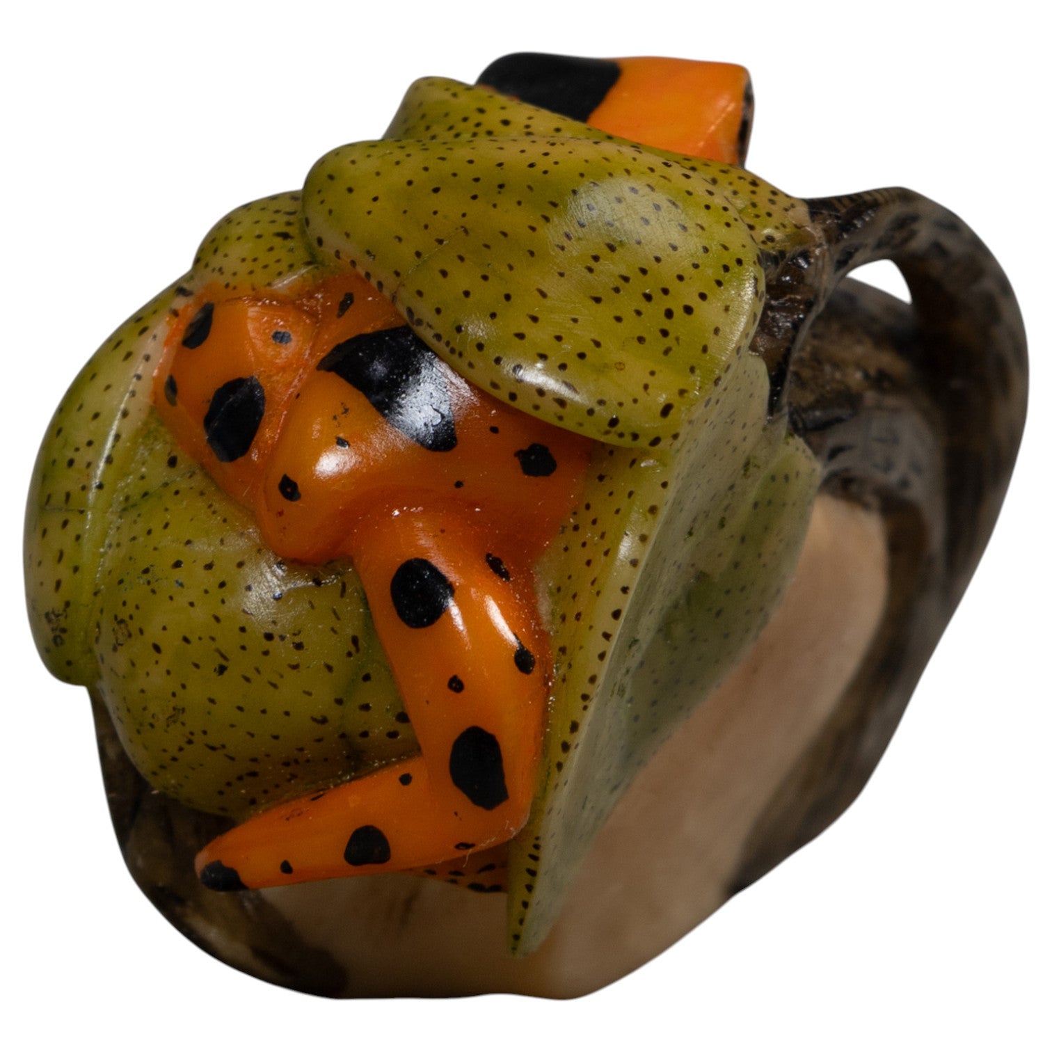 Gu Poison Gold And Black Poison Dart Frog Tagua Carving – TraderBrock