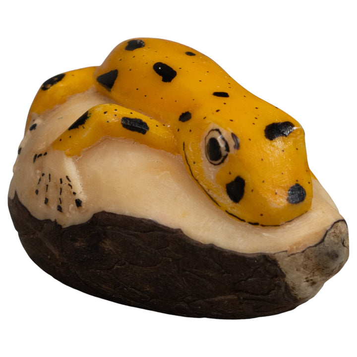 Golden Frog Tagua Carving