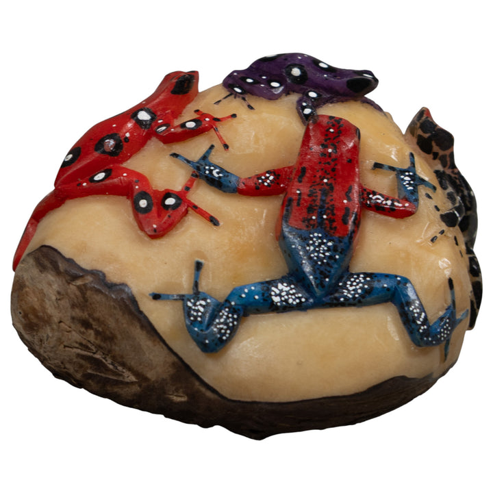 Five Poison Dart Frog Tagua Carving