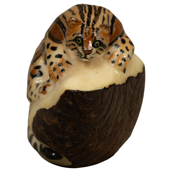 Jaguar Cat Tagua Carving