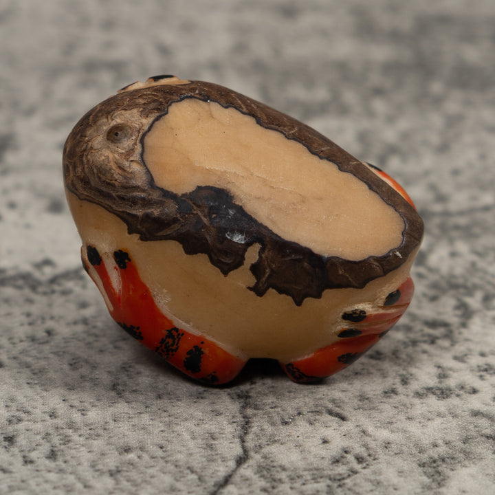 Vintage Red And Black Poison Dart Frog Tagua Carving