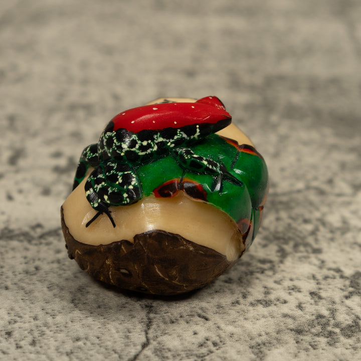 Poison Dart Red And Black Frog Tagua Carving