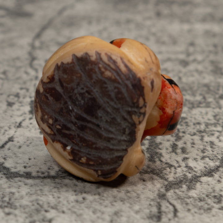 Vintage Black And Gold Frog Tagua Carving