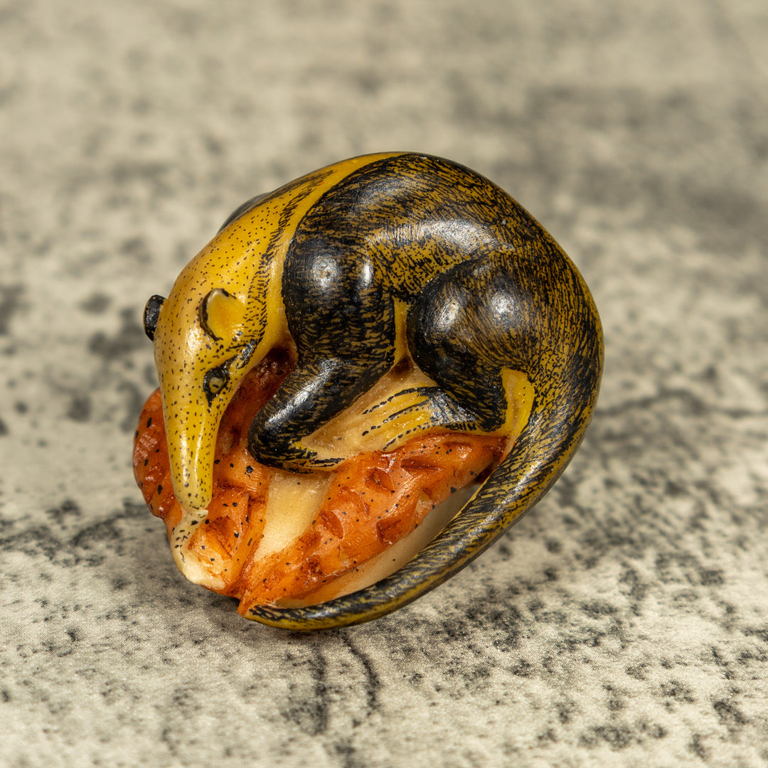 Anteater On Termit Nest Tagua Carving