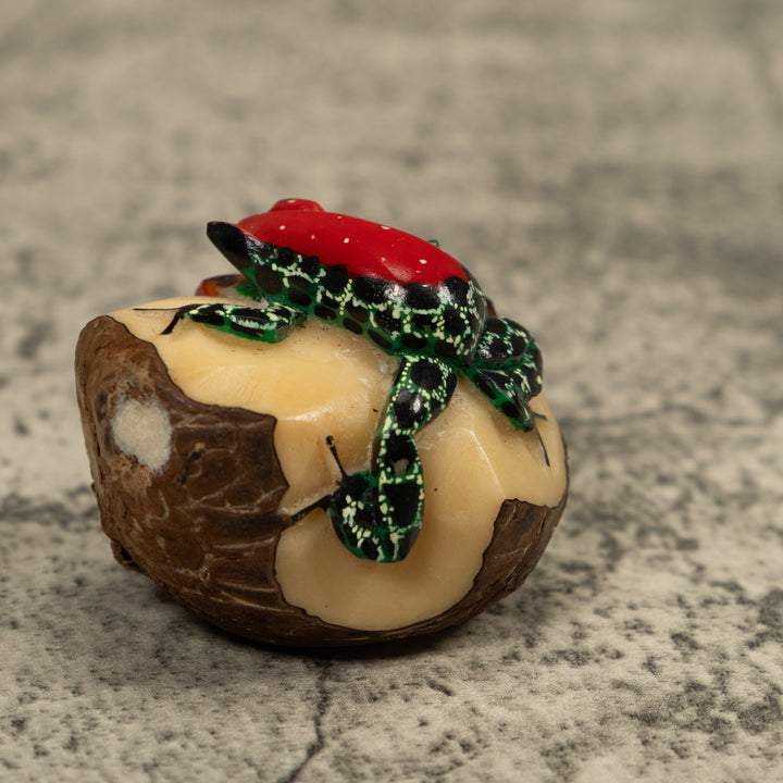 Poison Dart Red And Black Frog Tagua Carving