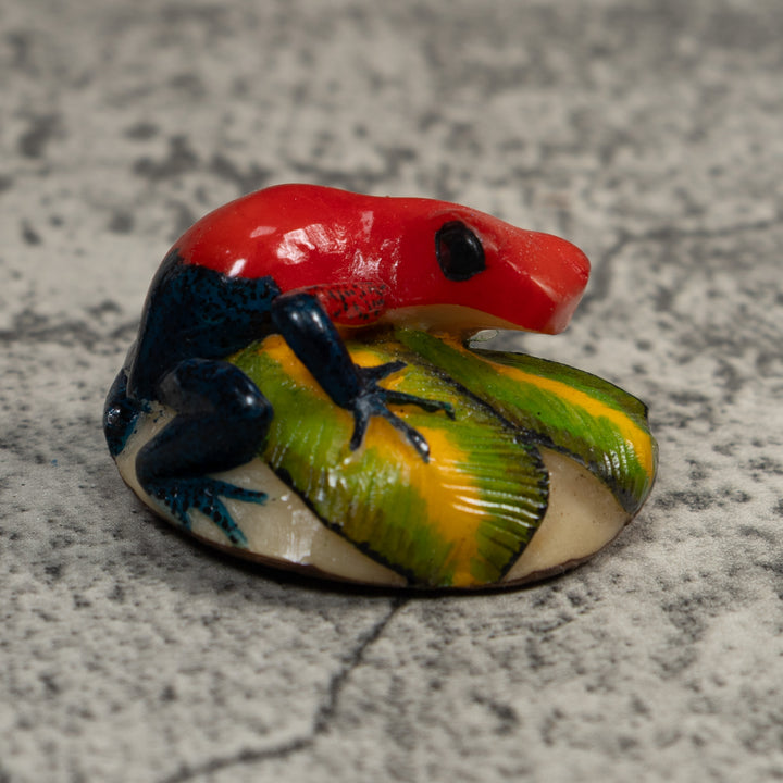 Red And Black Poison Dart Frog Tagua Carving