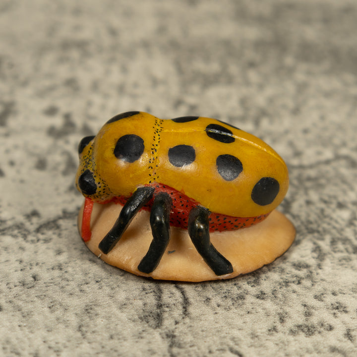 Vintage Black And G9old Insect Bug Tagua Carving