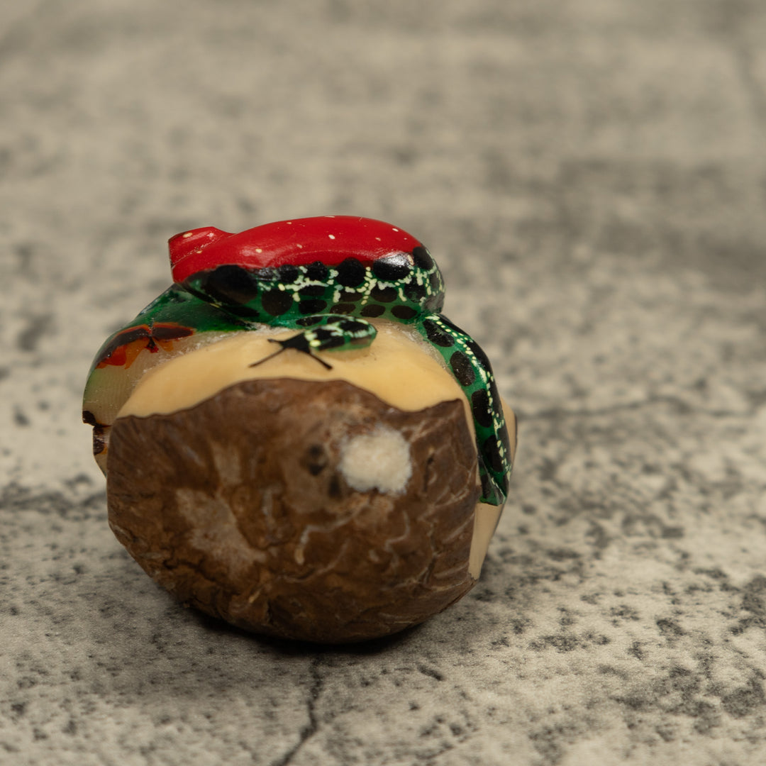 Poison Dart Red And Black Frog Tagua Carving