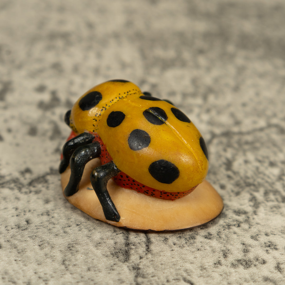 Vintage Black And G9old Insect Bug Tagua Carving