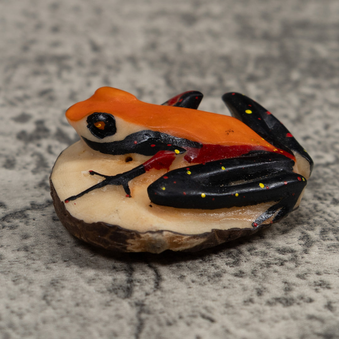 Vintage Poison Dart Frog Tagua Carving