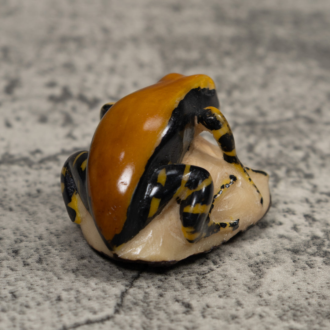 Black And Gold Frog Tagua Carving