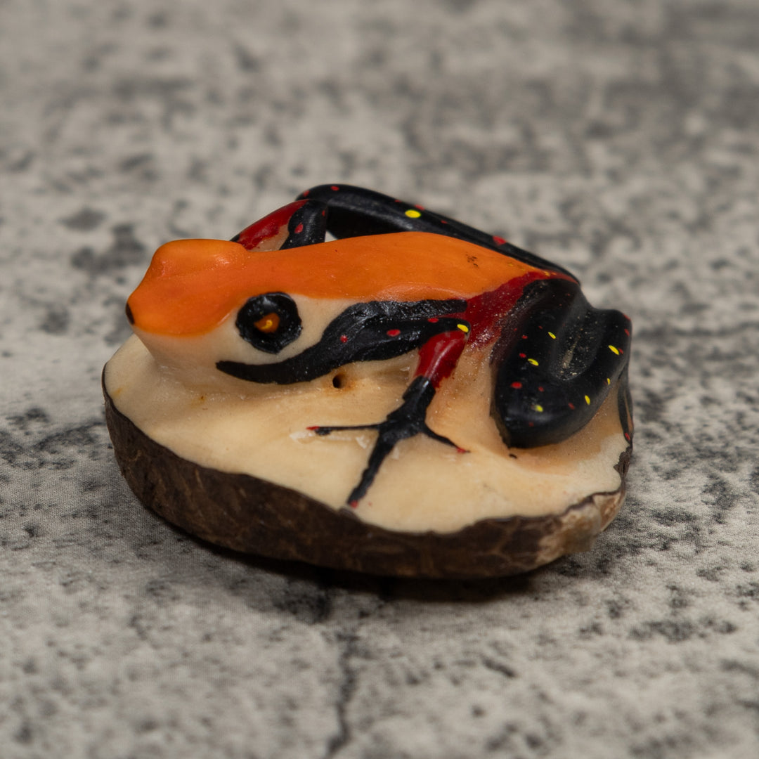 Vintage Poison Dart Frog Tagua Carving