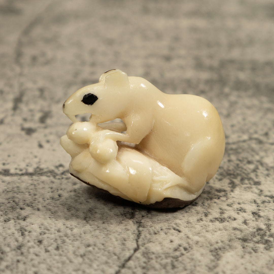 White Natural Negue Agouti Tagua Carving