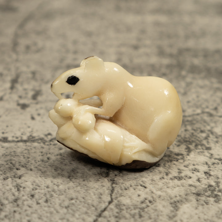 White Natural Negue Agouti Tagua Carving
