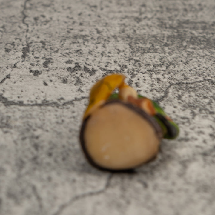 Vintage Red Yellow And Green Hummingbird Tagua Carving