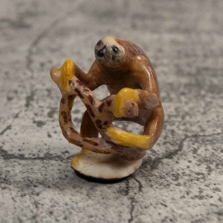 Brown Sloth In Tree Tagua Carving