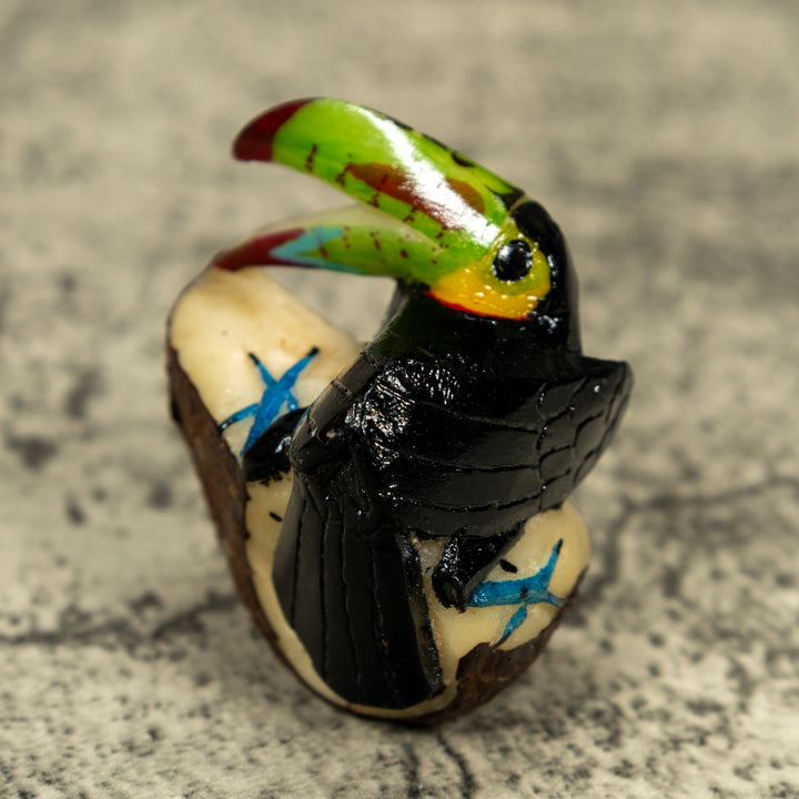 Toucan Parrot Bird Tagua Carving