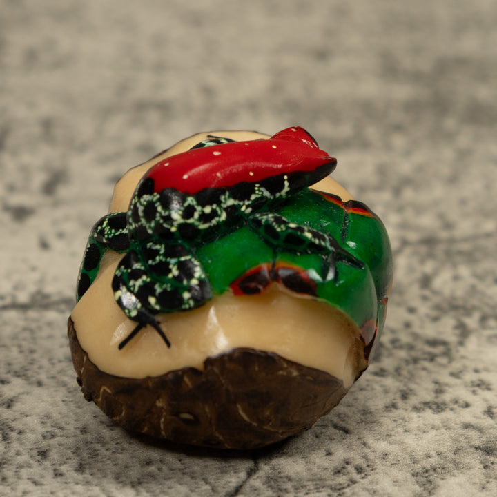 Poison Dart Red And Black Frog Tagua Carving