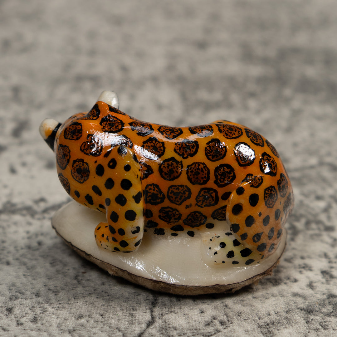 Magnificent Jaguar Cat Tagua Carving