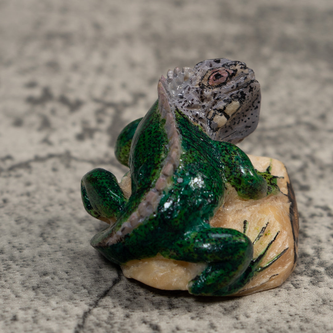 Green Iguana Lizard Tagua Carving