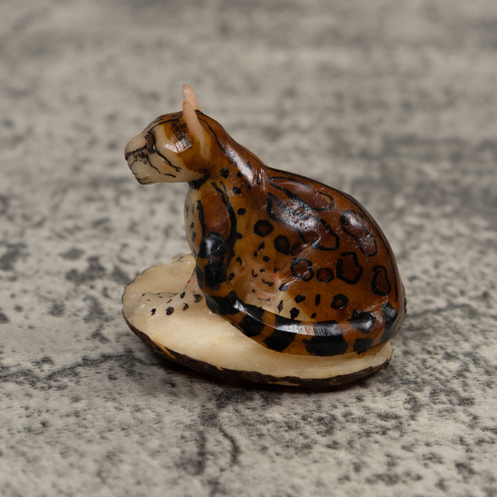 Young Jaguar Cat Tagua Carving