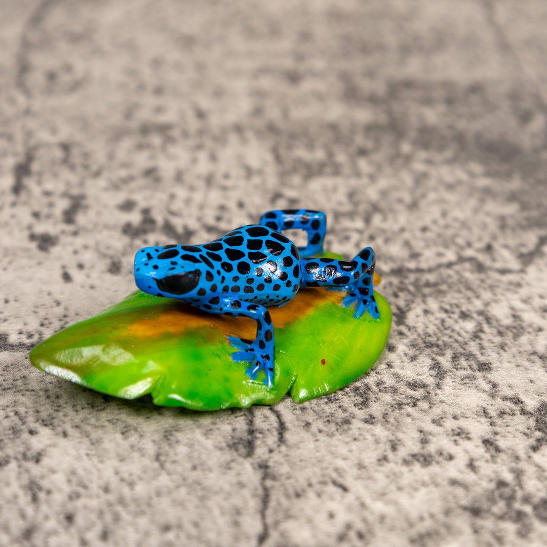 Blue And Black Poison Dart Frog Tagua Carving