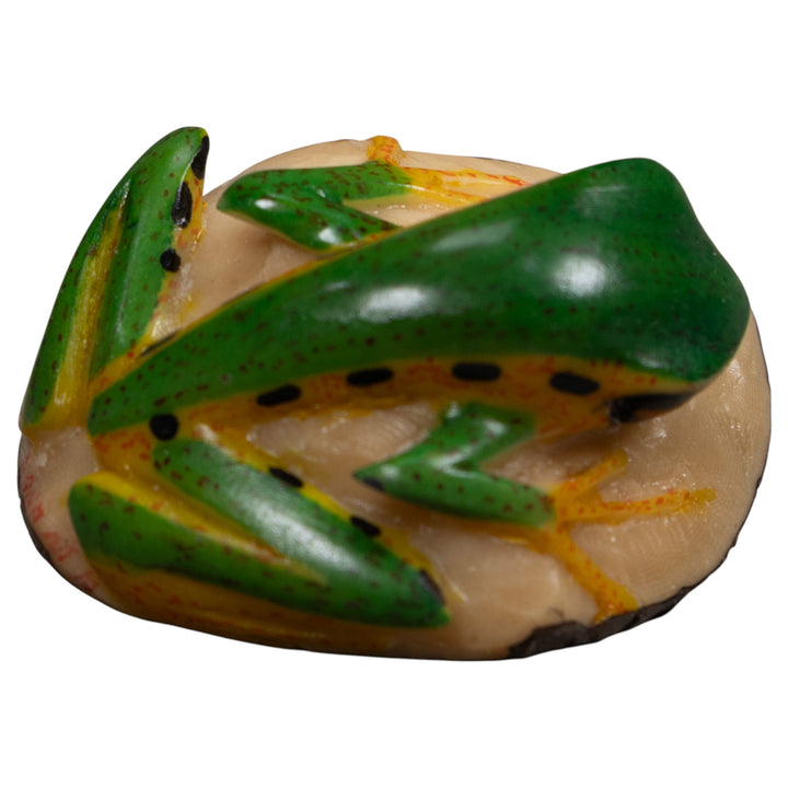 Vintage Green And Gold  Poison Dart Frog Tagua Carving
