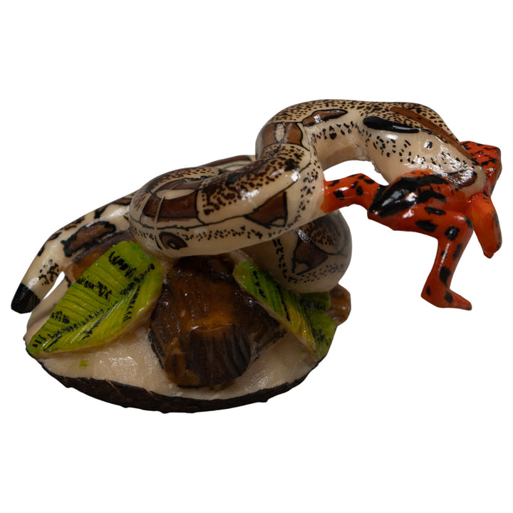 Snake Eating Frog Tagua Carving