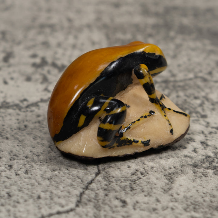 Black And Gold Frog Tagua Carving