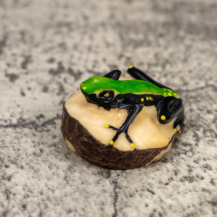 Black And Green Poison Dart Frog Tagua Carving