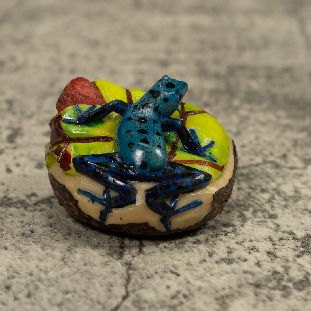 Poison Dart Blue Frog Tagua Carving