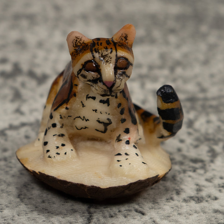 Young Jaguar Cat Tagua Carving