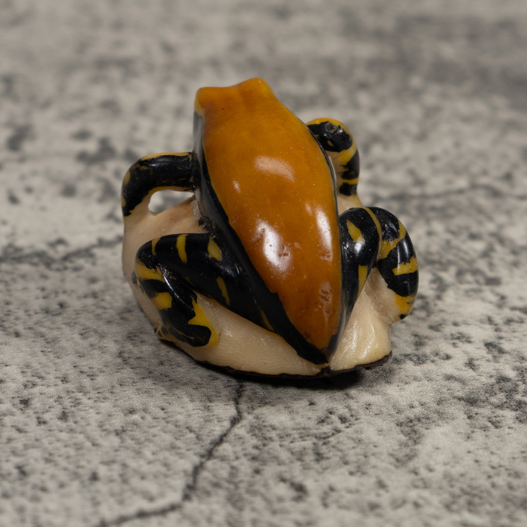 Black And Gold Frog Tagua Carving