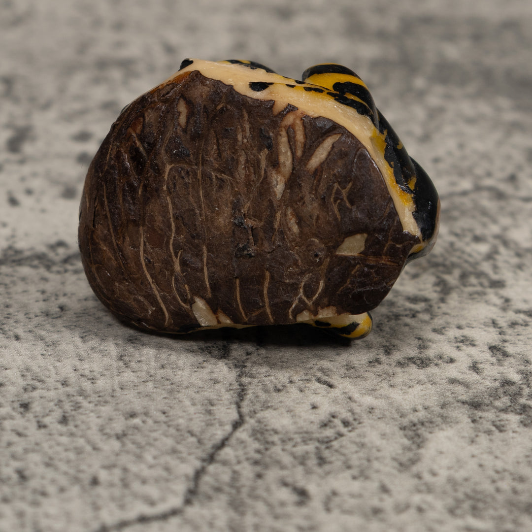 Black And Gold Frog Tagua Carving