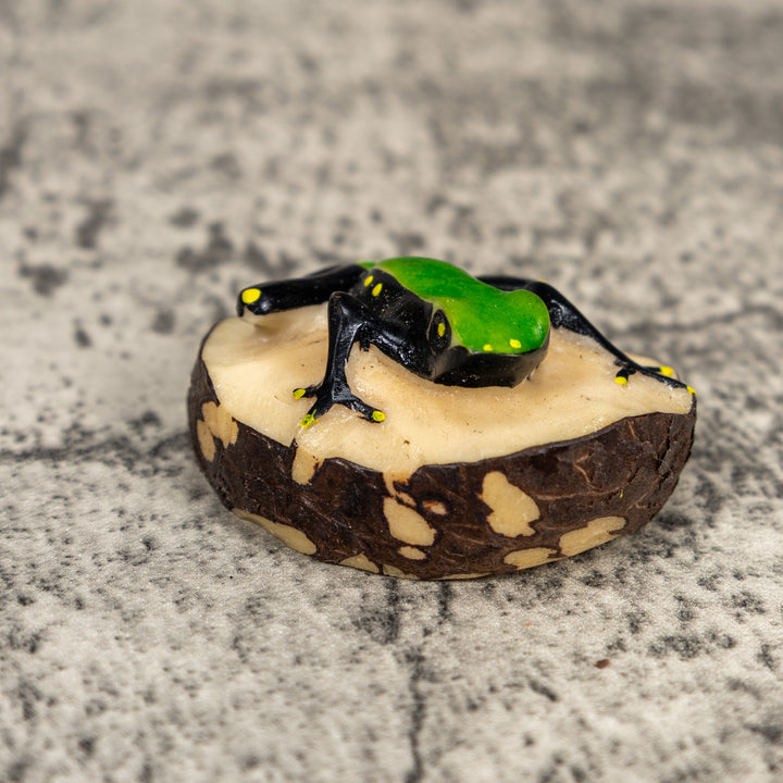 Black And Green Poison Dart Frog Tagua Carving