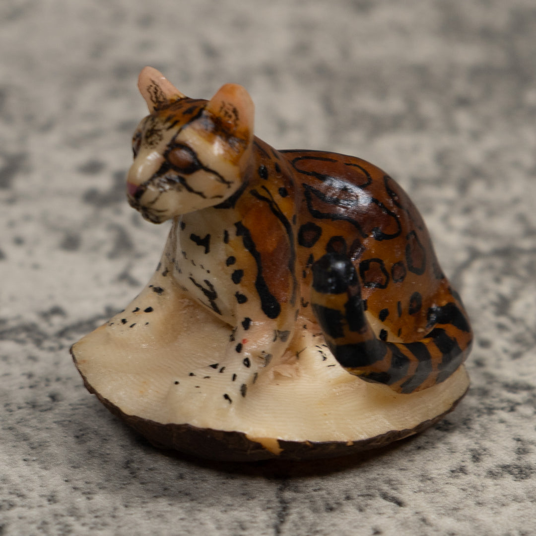 Young Jaguar Cat Tagua Carving