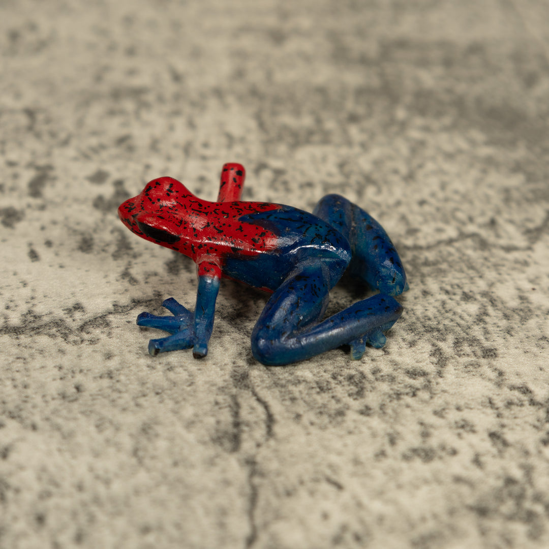 Free-Standing Red And Blue Poison Dart Frog Tagua Carving
