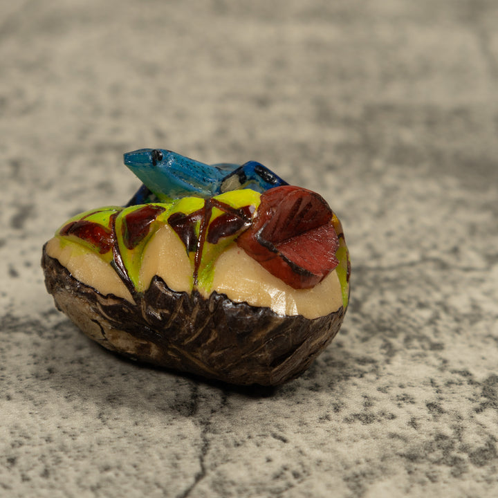 Poison Dart Blue Frog Tagua Carving