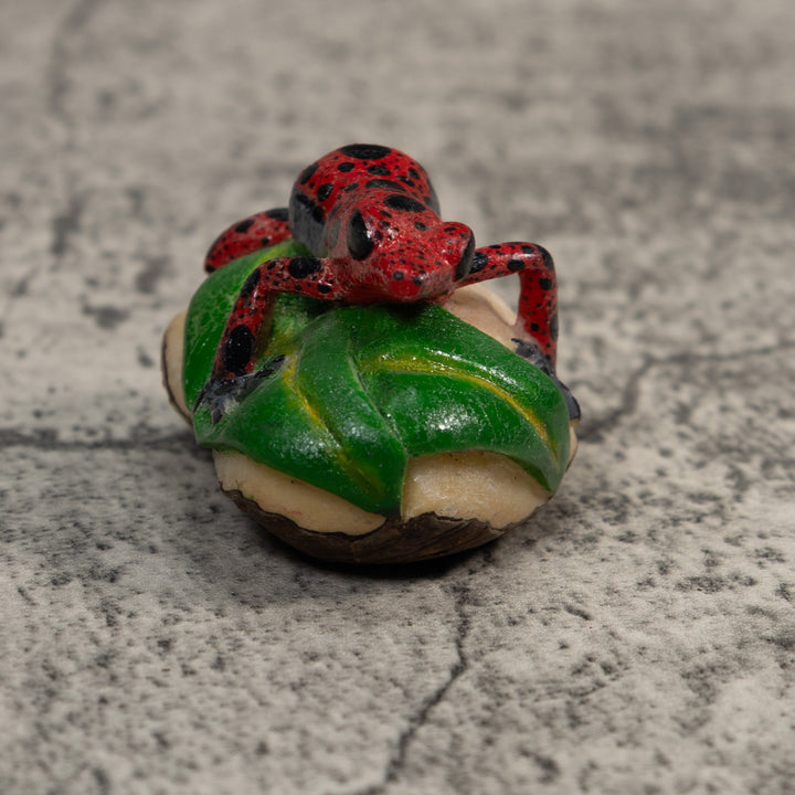 Black And Red Poison Dart Frog Tagua Carving