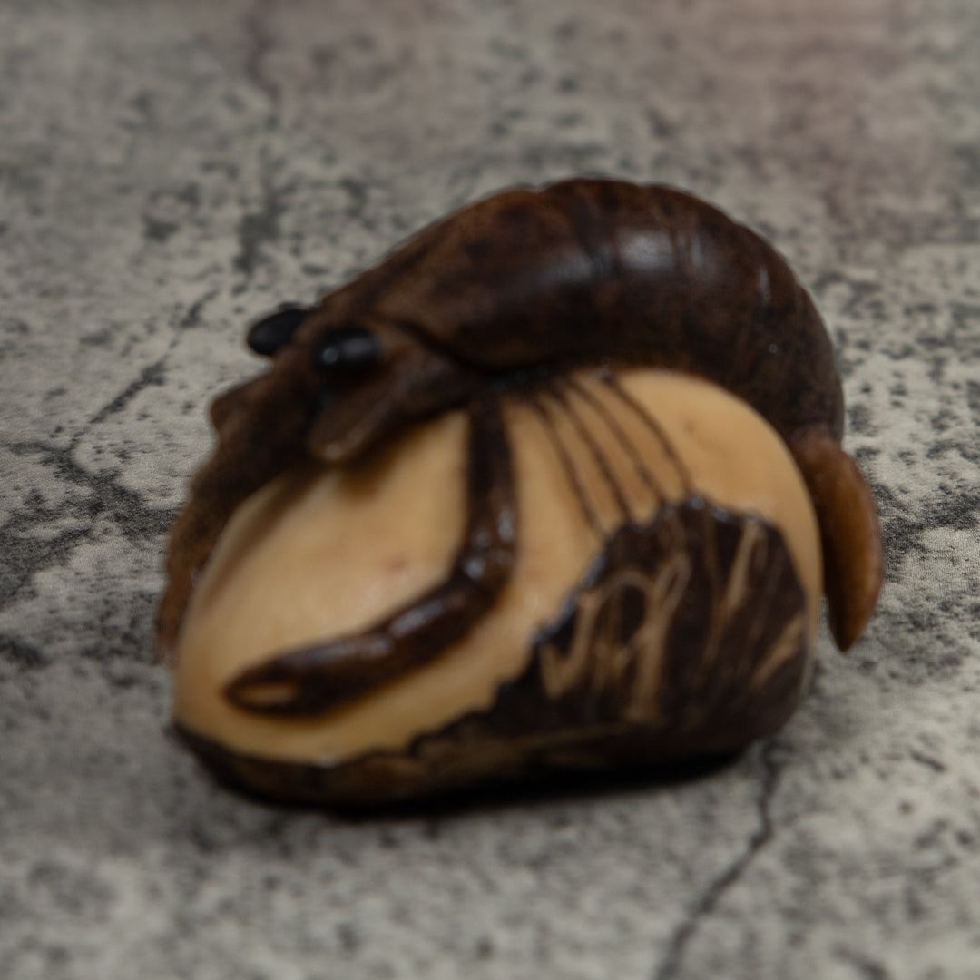 Vintage Shrimp Tagua Carving
