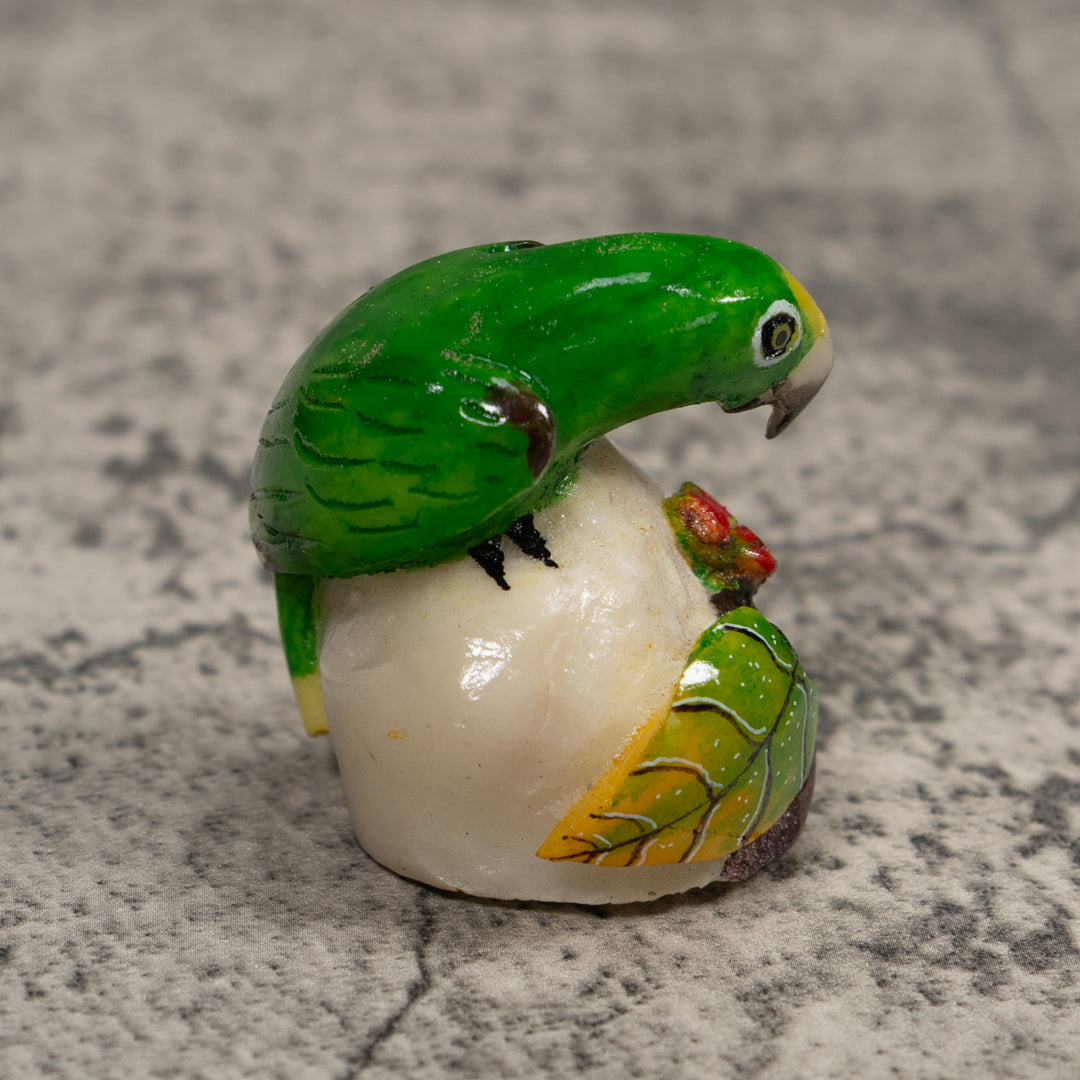 Green Parrot Tagua Carving