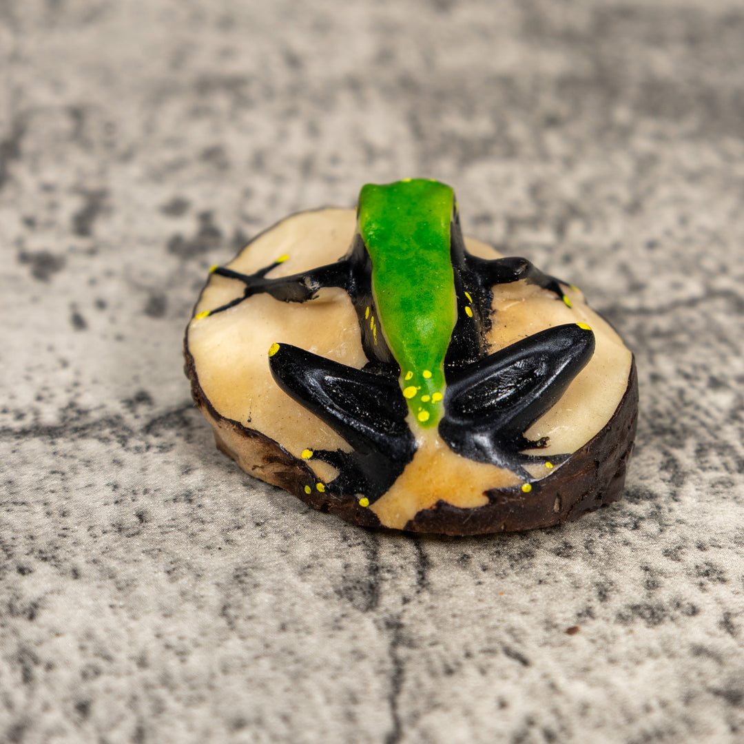 Black And Green Poison Dart Frog Tagua Carving