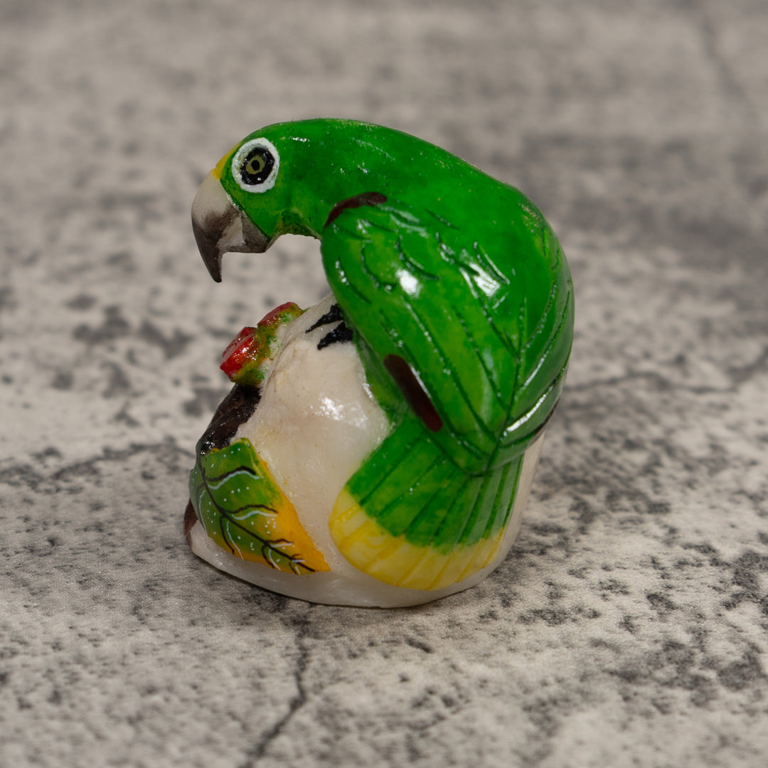 Green Parrot Tagua Carving
